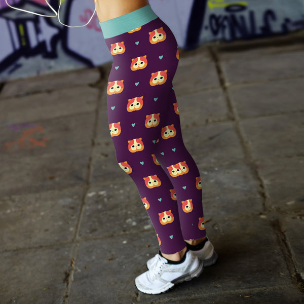 Purple Cat Leggings