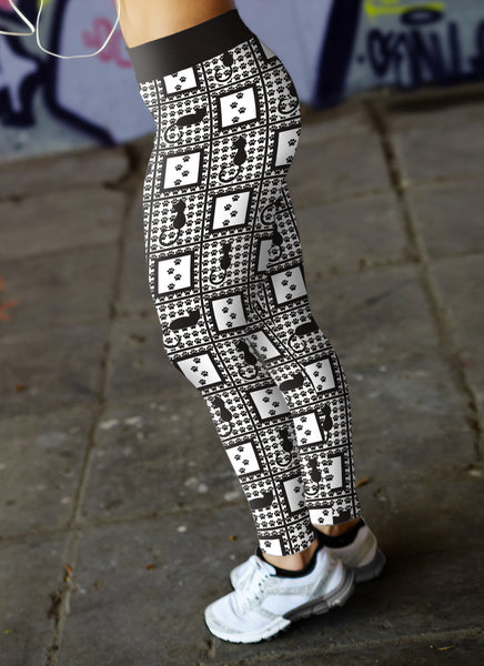 Black Cats and Paws Leggings