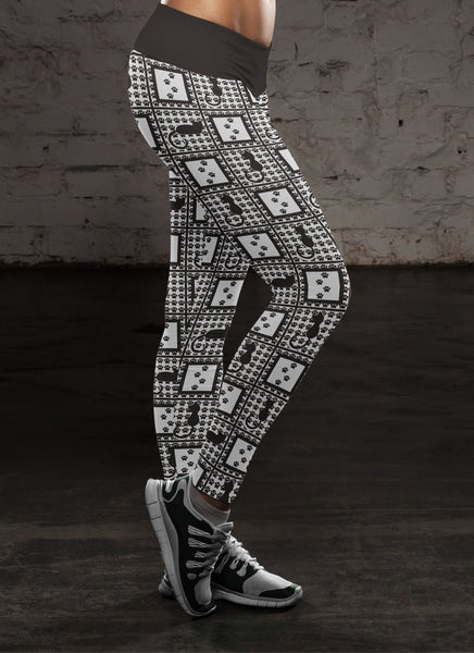 Black Cats and Paws Leggings