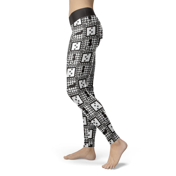 Black Cats and Paws Leggings