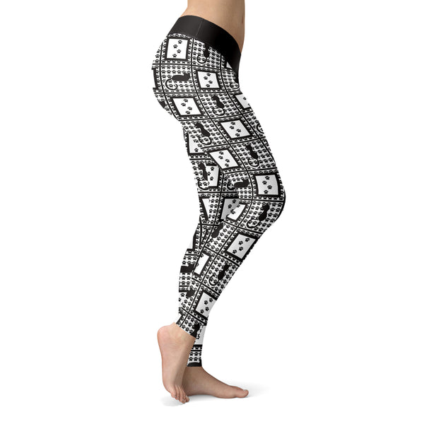 Black Cats and Paws Leggings