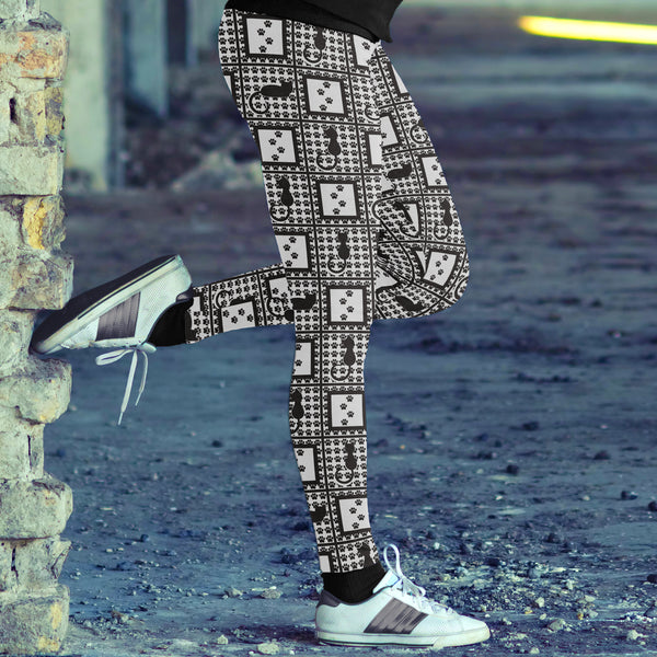 Black Cats and Paws Leggings