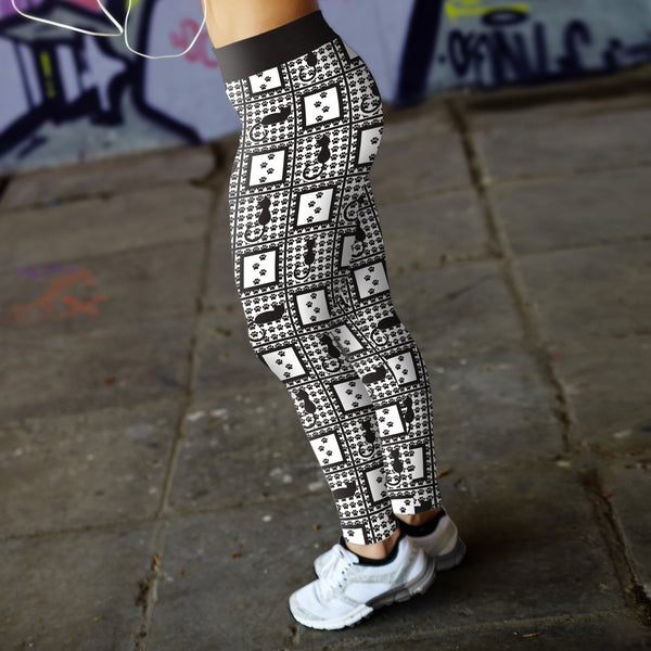 Black Cats and Paws Leggings