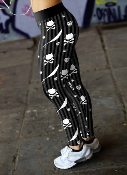 Cat Pirate Crossbones Leggings