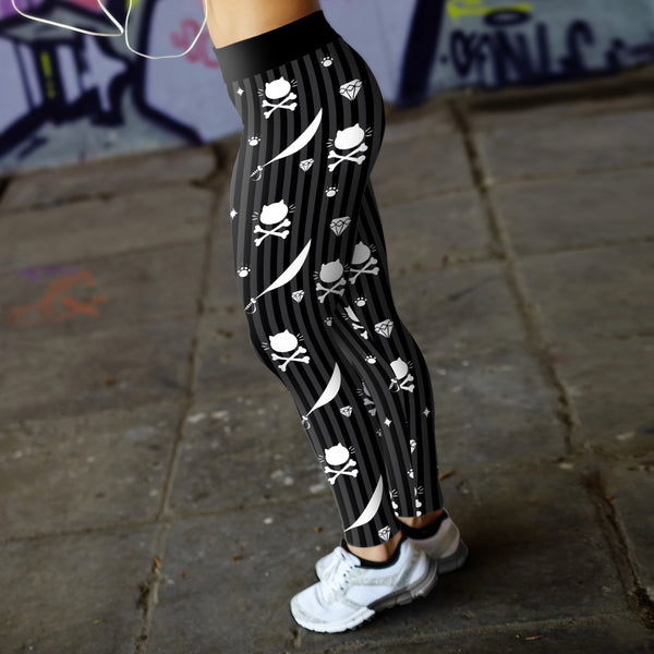 Cat Pirate Crossbones Leggings