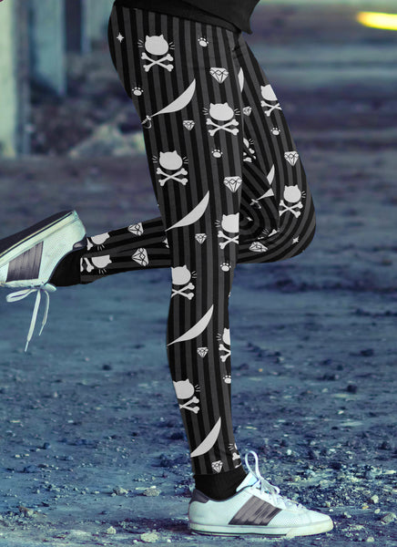 Cat Pirate Crossbones Leggings