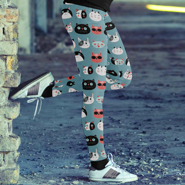 Cat Faces Leggings