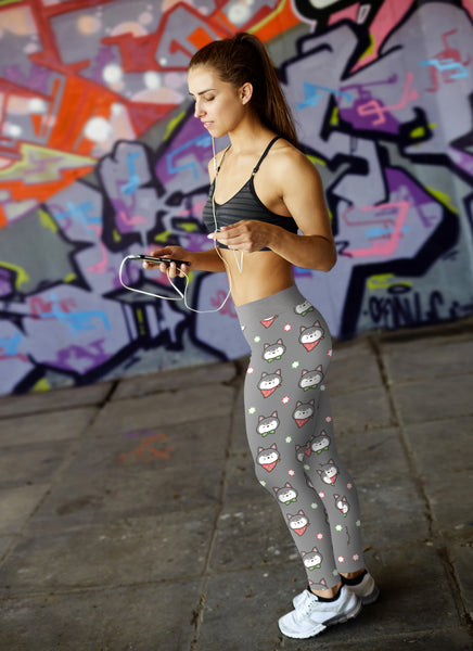 Shiba Inu Puppy Gray Leggings