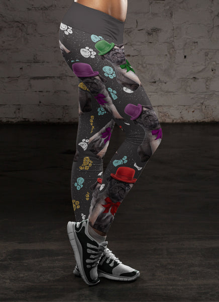 Pug Puppy with Paws Leggings