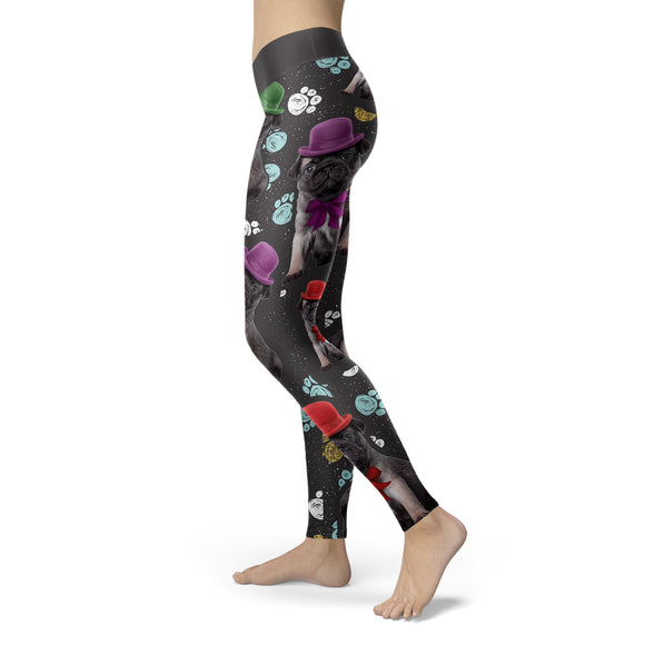 Pug Puppy with Paws Leggings