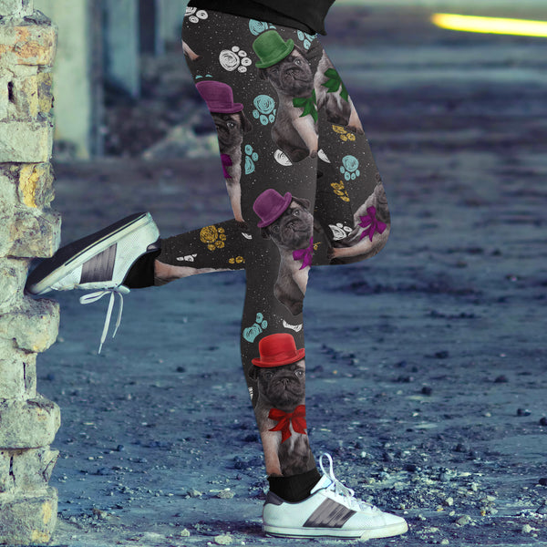 Pug Puppy with Paws Leggings