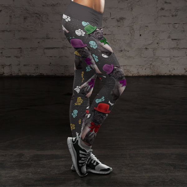 Pug Puppy with Paws Leggings