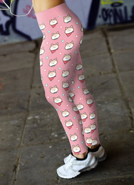 Shiba Inu Puppy Pink Leggings
