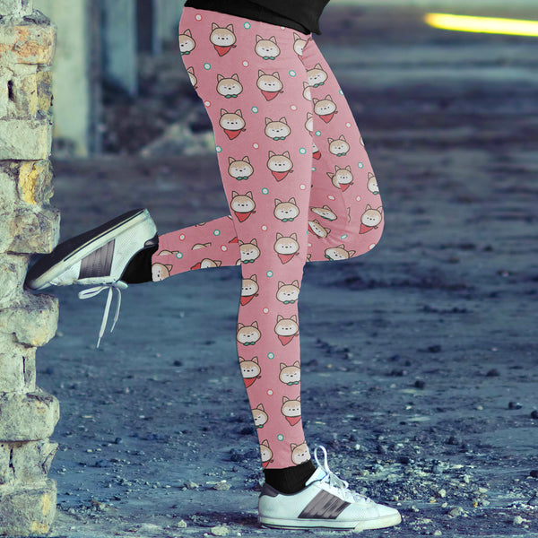Shiba Inu Puppy Pink Leggings