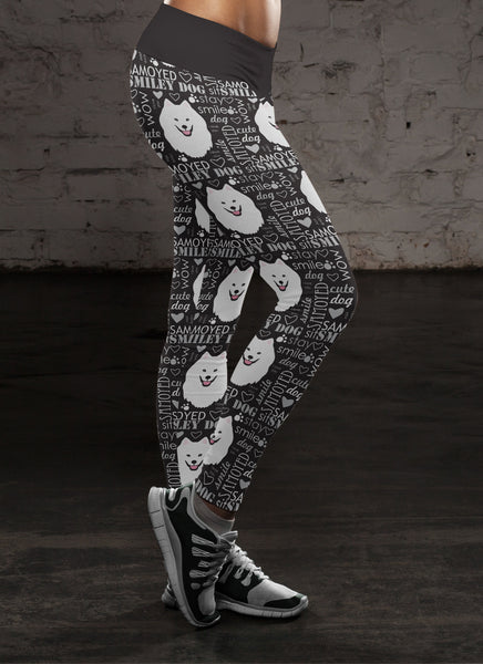 Samoyed Smiley Dog Leggings