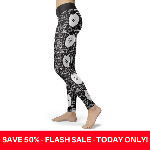 Samoyed Smiley Dog Leggings