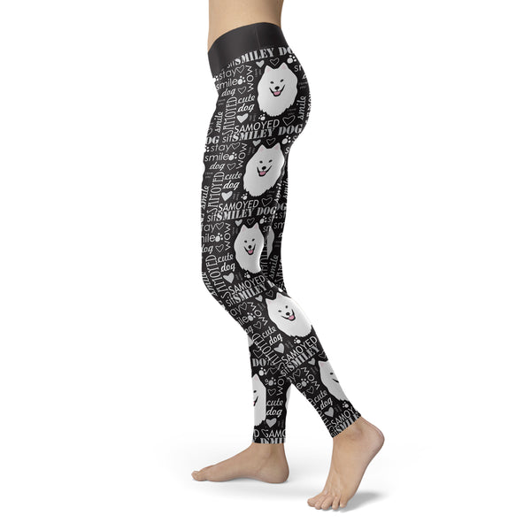 Samoyed Smiley Dog Leggings
