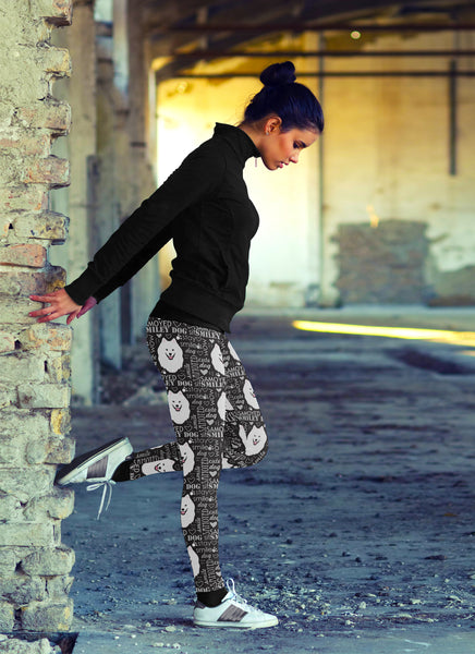 Samoyed Smiley Dog Leggings
