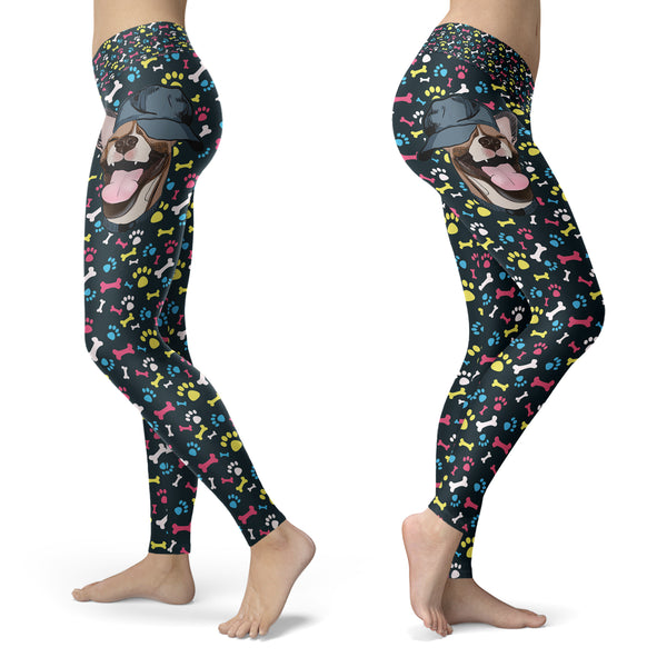Happy Dog with Hat Leggings
