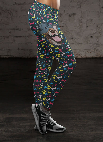 Happy Dog with Hat Leggings