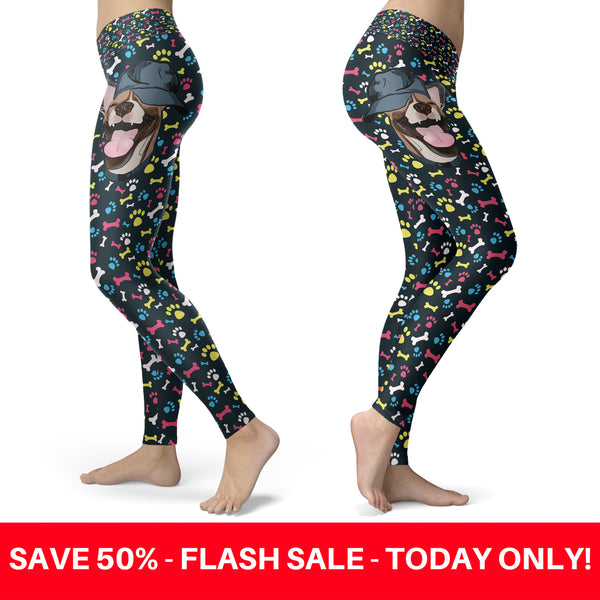 Happy Dog with Hat Leggings